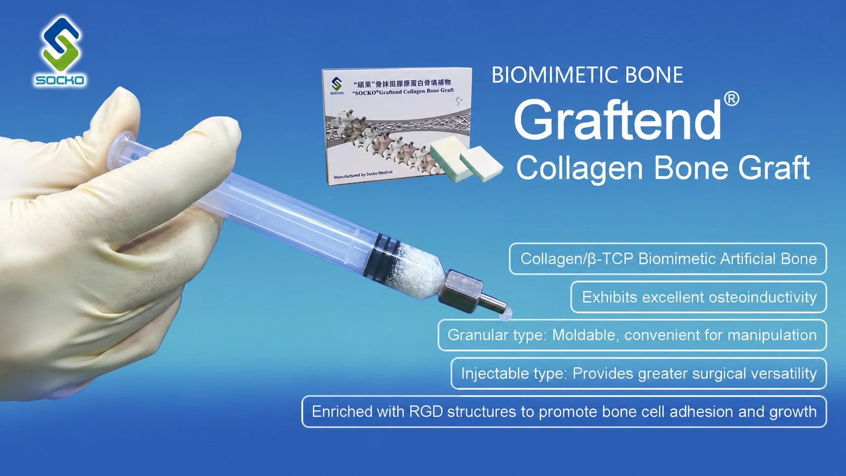 Graftend collagen bone graft